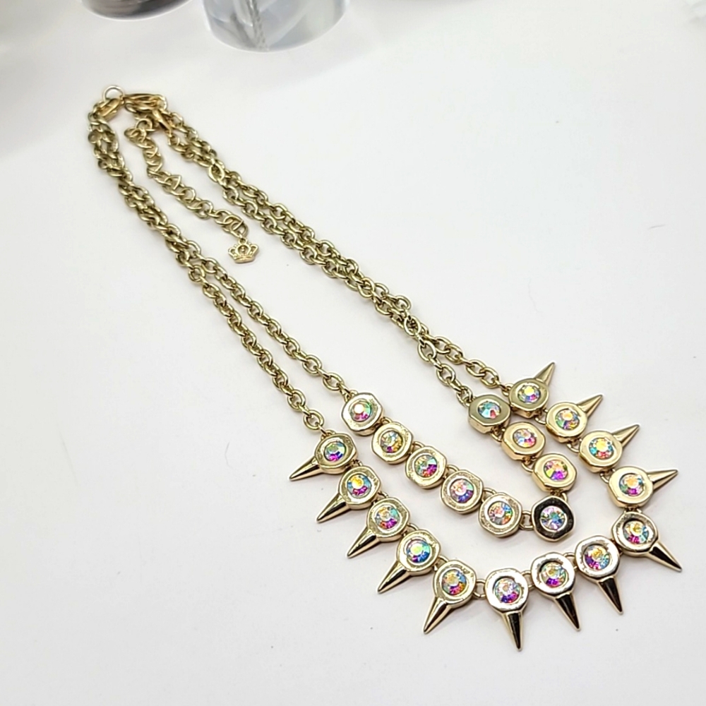 $152 Pam & Gela JUICY COUTURE Aurora Borealis Convertible Double Neck w Spikes! - Picture 6 of 11